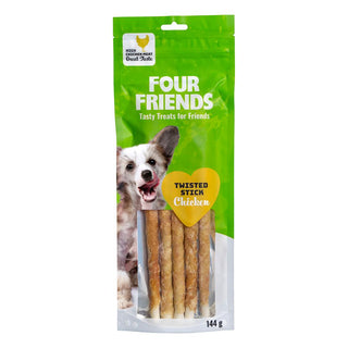 FourFriends Dog Twisted Stick Chicken 25cm 5st