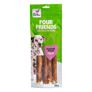 FourFriends Dog Twisted Stick Duck 25cm 4st