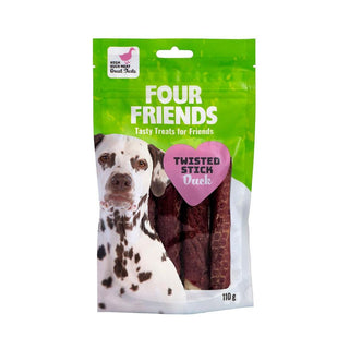 FourFriends Dog Twisted Stick Duck 12,5cm 4st