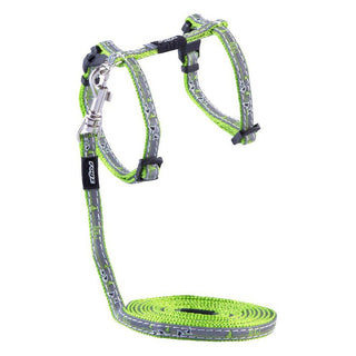 Rogz Nightcat Sele Med Koppel Xs Lime 8Mm 19,8-30Cm