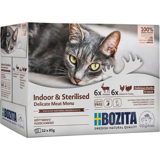 Bozita Feline Indoor & Sterilised Multibox Köttmeny I Sås 1,02kg