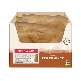 Monster Raw Beef Wrap Large Bulk 18 st