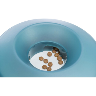 Slow Feed Rocking bowl, plast/TPR, 0.5 l/ø 23 cm, grå/blå