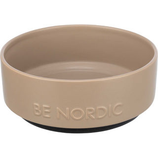 BE NORDIC skål, keramik/gummi, 1.2 l/ø 18 cm, taupe