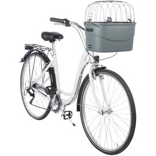 Cykelkorg front, plast, 42 × 39 × 30 cm, grå