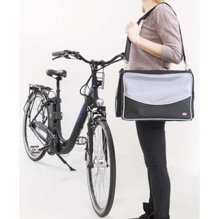 Cykelkorg front, 41×26×26cm, svart/grå, <6 kg