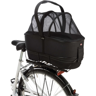 Cykelkorg för pakethållare, m nät, 29×h49×60cm fäste 11,8-16cm, svart