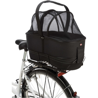 Cykelkorg för pakethållare, m nät, 29×h49×60cm fäste 11,8-16cm, svart