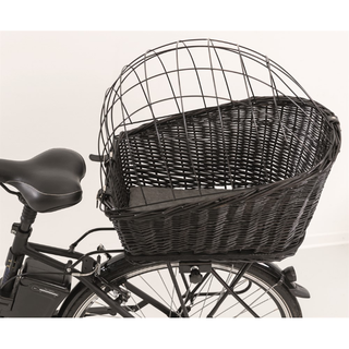 Cykelkorg för pakethållare, pil, 35xh49x55 cm fäste 10,5-14,5cm, svart