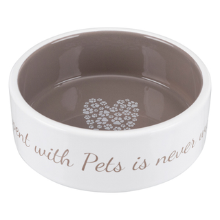 Pet's Home keramikskål, 0.3 l/ø 12 cm, cream/taupe