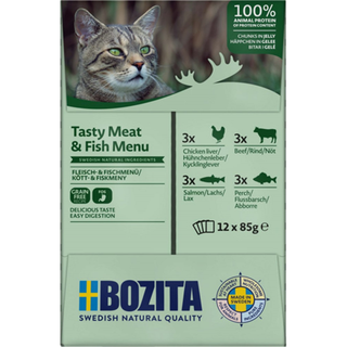 Bozita katt Multibox 12x85 g Kött&Fisk i gelé  / 1.02kg