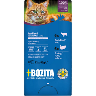 Bozita S Multibox 12x85g Köttmeny i gelé Nöt Kalkon /1.02 kg