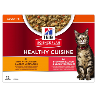 Hills Feline Adult Healthy Cuisine Chicken/Salmon & Veg. 12x80g