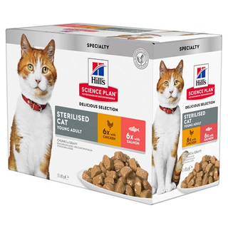 Hills Feline Adult Sterilised Salmon & Chicken 12x85g