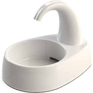 Vattenfontän Curved, plast, 2.5 l/25 × 24.5 × 35 cm, vit