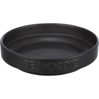 BE NORDIC skål, låg, keramik/gummi, 0.3 l/ø 16 cm, svart