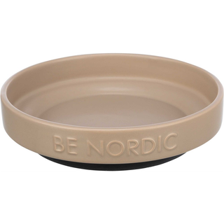 BE NORDIC skål, låg, keramik/gummi, 0.3 l/ø 16 cm, taupe