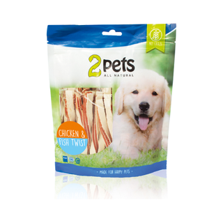 2pets Dogsnack Chicken&Fish Twist, 5 x 400 g