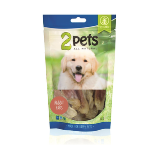 2pets Dogsnack Rabbit ears w. rabbit meat, 6 x 100g