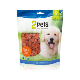 2pets Dogsnack Chicken Cubes, 5 x 400 g