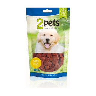 2pets Dogsnack Ostrich/Struts Cubes, 6 x 100 g