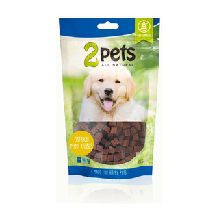 2pets Dogsnack Ostrich/Struts MiniCubes, 6 x 100