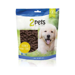 2pets Dogsnack Ostrich/Struts MiniCubes, 5 x 400