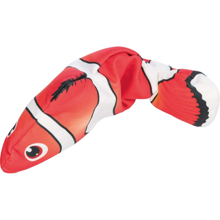 Fisk, sprattlande, tyg, catnip, 26 cm, USB-laddad