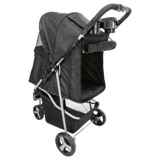 Djurvagn Buggy, hopfällbar, 47×h100×80 cm, upp t. 11 kg, svart