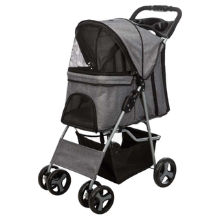 Djurvagn Buggy, hopfällbar, 47×h100×80 cm, upp t. 15 kg, grå