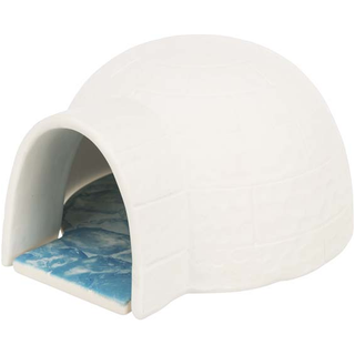 Igloo med kylplatta, möss/hamster, keramik, 13 × 9 × 15 cm, vit