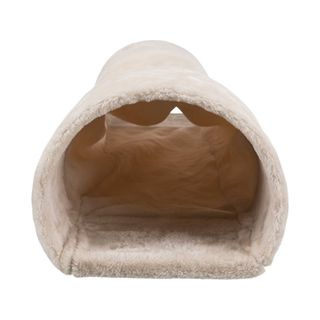 Gnagartunnel för kanin/marsvin, plysch, 27 × 21 × 80 cm, beige