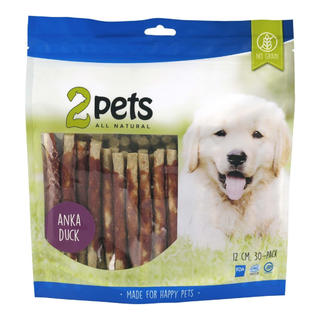 2pets Tuggpinne mald, anka, 12cm, 30-pack, 400g 10st