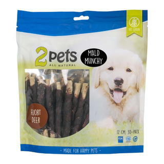 2pets Tuggpinne mald, hjort, 12cm, 30-pack, 400g 10st