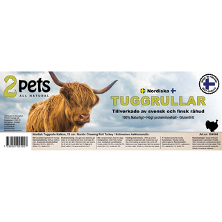 2pets Nordisk tuggrulle - kalkon bulk 13 cm 70st