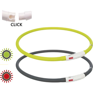 Flash light ring USB, silikon, XS-XL: 70 cm/ø 10 mm, grön