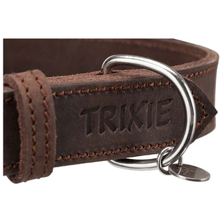 Rustic råläder halsband, XS-S: 27-34 cm/18 mm, mörkbrun