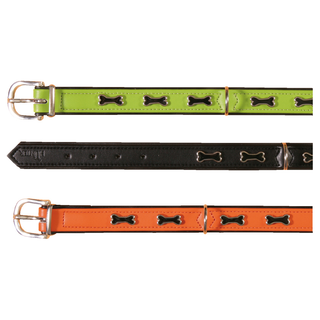 Halsband läder bendekor Orange18/35