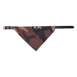 Halsband läder m scarf Camo 18/50