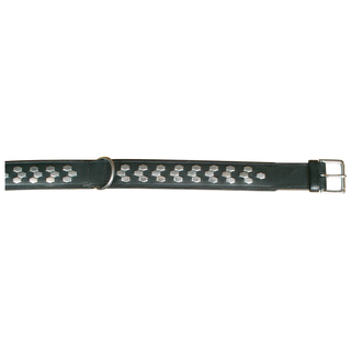 Läderhalsband Svart m dekor 65-75 cm, 40 mm