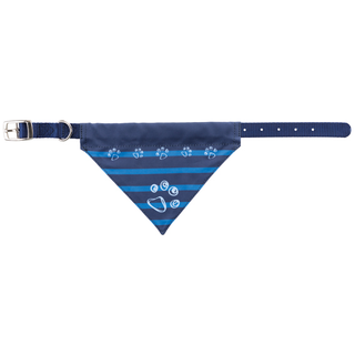 Nylon halsband med scarf, XS: 19-24 cm/10 mm, indigo