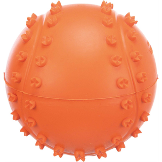 Gummiboll knottrig  m pip 6 cm, orange